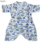 オーシャンアンドグラウンド｜ベビーコンビ肌着｜クラウド柄｜ブルー