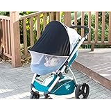 IntiPal ベビーカー 日よけ 虫よけ カバー 蚊帳 サンシェード ネット 紫外線UVカット 収納袋付き メッシュの伸縮タイプ 新生児~3歳ベビーカー