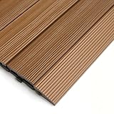 NewTechWood qd-sf-tk QuickDeck複合デッキタイル側トリム、2インチx 1-feet、ペルーチーク材、4ピース