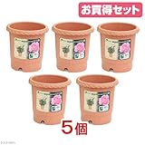 お買得セット リッチェル バラ鉢 ブラウン 6号 φ18×18cm お買い得5個入