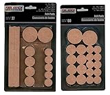 フェルトパッド椅子床プロテクターTan – 2セットバンドル87ピース(パックof 27 + Pack of 60 )