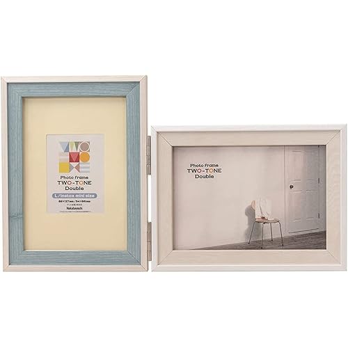 ナカバヤシ ツートン フォトフレーム L・チェキ F-TMS-111-2 (2面 ブルー+ホワイト)