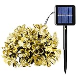 50 LEDフェアリーストリングライト、50ソーラーLEDガーデンライト、文字列Romantic Floral文字列ライト、クリスマス星状ライト庭、パティオ、風景屋外の装飾