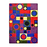 Joy Carpets Kid Essentials City Block Teen Area Rugs 46-Inch by 64-Inch by 0.36-Inch Red [並行輸入品]