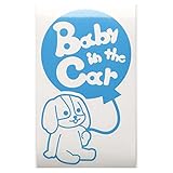 ブルー（青） 犬 キャバリアキングチャールズスパニエル 風船 Baby in the car ベビー イン ザ カー ベビーインカー ステッカー 窓ガラス...
