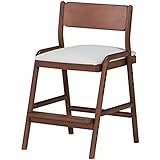 ISSEIKI 学習チェア【組立品】子供用 幅45cm ミディアムブラウン（ラバー材） FIORE-KD-2 DESK CHAIR (MBR-WH) キッズチェア 木製 こども用 高さ調節 学習