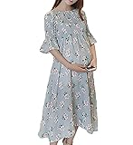 SAM&co (サムアンドコー) マタニティドレス ウエストフリー オフショルダー ストレッチ シャーリング 花柄 マキシ