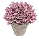 Kumii Small Artificial Topiary Plastic Plant in Pot 7 inch Desk Bedroom Decoration Fake Flower (Pink