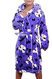 雲の花 男の子のフランネルの子供服コーラルベルベットのパジャマのベビーバスローブ (140cm, パープル)