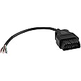 FUSD OBD-II 16ピンツーエンドオープンプラグワイヤケーブル OBD2オス16ピンコネクタラウンド延長診断ケーブル 30cm