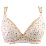 マミーブラ　マタニティー ブラ 下着　妊娠したらすぐに用意したいマタニティブラシャー　授乳 インナー ノンワイヤー　授乳用 ブラジャー (75ｃ, ベージュ)