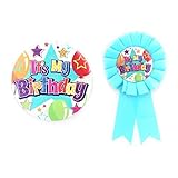 It's my Birthday Boy/Girl Badge & Rosette Set Bright Coloured Kids Adults Party Favour by Sch?ne Mem