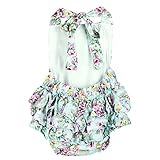 Junda　ベビー服　はいはい　春夏　ロンパース　出産祝い　女の子　吸汗 綿　ローズ花柄