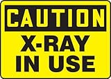 Accuform Signs MRAD642XV Adhesive Dura-Vinyl Sign, Legend "CAUTION X-RAY IN USE", 7" Length x 10" Wi