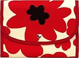 ポーチェ(pouche) 母子手帳ケース ジャバラ 北欧フラワー (カーマイン)