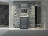 アリエルl025s Adams 25 " Free Standing Vanity Set with木製キャビネット、ストーントップ、1 U、 1 グレー L025S-GRY 1