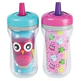 The First Years Insulated Spill-Proof Straw Cup with One Piece Lid, The First Years, 2 Count (Discon