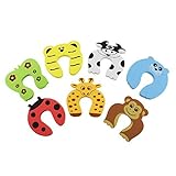 Kbnian Safety Foam Door Stopper Cartoon Animal Door Cushion Pinch Fingers and Hands Guard Protection