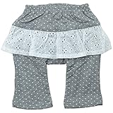 《H29年春物》(日本製) Pample Mousse(パンプルムース) 接結水玉レーススカート付モンキーパンツ 80cm /GY NO.DP-71303