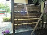 【国産天然竹 袖垣】丸太黒穂垣A(腰ビリ) W600H2250 脚長仕様