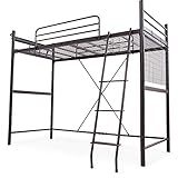 ロフトベッド パイプベッド 宮付き コンセント付き 高さ調節可能 シングル ブラウン