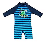 Bonverano ベビー水着　男の子　ワンピース　半袖ラッシュガード　キャップ付き　２点セット　UPF50+　紫外線対策　UVカット