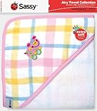 サッシーのアフガン　おくるみ　フード付きバスタオル　湯上りタオル　お風呂　タオルケット　ガーゼケット　出産祝いや贈り物にどうぞ (オレンジ)