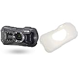 リコー 本格防水デジタルカメラ RICOH WG-70 ブラック 14m防水 1.6ｍ耐衝撃 防塵 -10℃耐寒 顕微鏡モード 水中専用マーメードモード搭載 仕事に使える「CALSモード」搭載 03866+RICOH PENTAX プロテクタージャケ