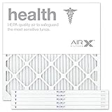 AirXフィルタ健康24 x 24 x 1エアフィルタMERV 13 AC炉プリーツエアフィルタ交換用ボックスの6、Made in the USA