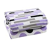 juDanzy 100% Cotton Swaddle Set of 2 Large 45X45 Muslin Baby Girl or Boy Blankets (Midnight Lilac) b
