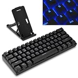 メカニカル式 Bluetoothキーボード Bookey© Mechanical（ブラック）ポータブル [赤軸] USB接続にも対応・技適認定済・61キー 英語配列・LEDバックライト搭載・iOS（iPhone/iPad）/Android/Windows PC/Mac OS対応・日本語説明書付