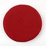 キッズ ベレー帽 100%ウール 選べる40色 (レッド（Wine）)