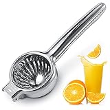 レモン絞り器 超高品質ステンレススチール 304 ハンドプレス ジューサー 手動シトラス レモン&ライム、野菜のジュース用 中央2.3インチ
