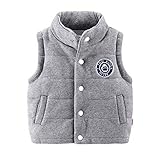(チェリーレッド) CherryRed キッズ 子供服 女の子 男の子 ベスト 袖なし ベビーベスト秋冬 可愛い 中綿 120 グレー