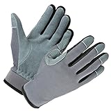 Ozero Genuine Deerskin snug-fit多機能手袋、作業作業、ガーデニング、自動車、アウトドアスポーツにタッチ画面Fingertips – メンズ&レディース( S / M / 
