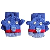 Fheaven (TM) クリアランス 冬用手袋 幼児 赤ちゃん 男の子 女の子 ソフト 暖かい冬用手袋 フリップカバー手袋 12-18 Month ブルー