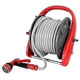 ミナト ホースリール 《内径12mmホース×30m巻き＋多機能ノズル付きセット》 GHL-3012
