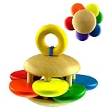creationtop Montessori Wooden Rattle Teether Early Learningおもちゃ