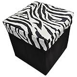 スツールボックス 椅子になる 収納ボックスゼブラ柄 STL-12