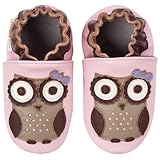モモ ベビー 乳児/幼児用スポッテッド アウル デザイン ソフト ソール レザー シューズ ネイビー 0-6ヶ月/米国乳児用サイズ1-2.5 M (インポート)