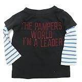 DENIM DUNGAREE テンジク PAMPER レイヤード BABY TEE(9分袖) 2BK黒 BM(90)