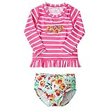 ラッフルバッツ ベビー 長袖 水着 キッズ ラッシュガード 子供用 ビキニ Rash Guard Bikini UPF50+ 紫外線防止 女の子 （サイズ：6-12m、カラー：Painted Flow