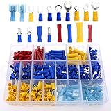 Glarks 380pcs 22-10 Gauge Nylon Electrical Insulated Solderless Crimp Terminals Connectors Assortmen