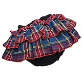 日本製 ベビー ブルマ スカート Wフリル プラチナムベイビー【黒無地×Wガーゼ タータンチェック】 (ネイビー)