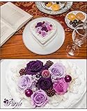 プリザーブドフラワーケーキ ハート型 (パープル)