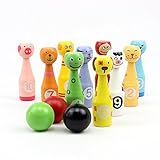 キッズニー【Kidsney】 おもちゃ 動物ボウリング 木製 ボーリングセット wy07-lzgyp-d-98323