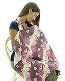 Nursing Cover - Breathable Cotton Breastfeeding Apron - Purple Floral Pattern - Baby Feeding by Now 