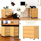 キャスター付き3段チェスト【-Cester-セスター】（押入れ収納・サイドチェスト） / キャスターツキチェストセスター-->[ナチュラル]