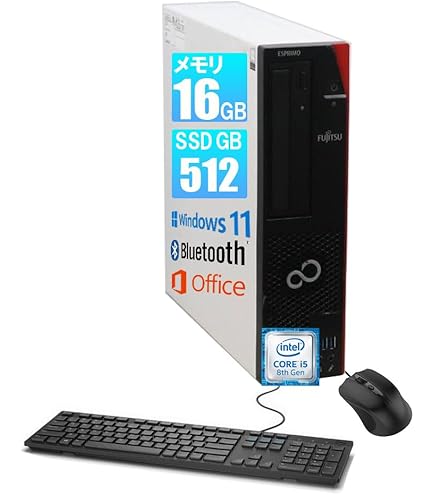 Windowsデスクトップ ESPRIMO D588/CX 8G i3-8100 SSD256G+HDD1T 富士通 ESPRIMO D588 中古デスクパソコン | Core i5 メモリ16GB