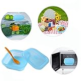 Prawey（TM） シリコーン折りたたみポータブルフードランチボックス弁当折りたたみ食器コンテナスプーン子供たちのために電子レンジセーフ冷凍庫IC884358